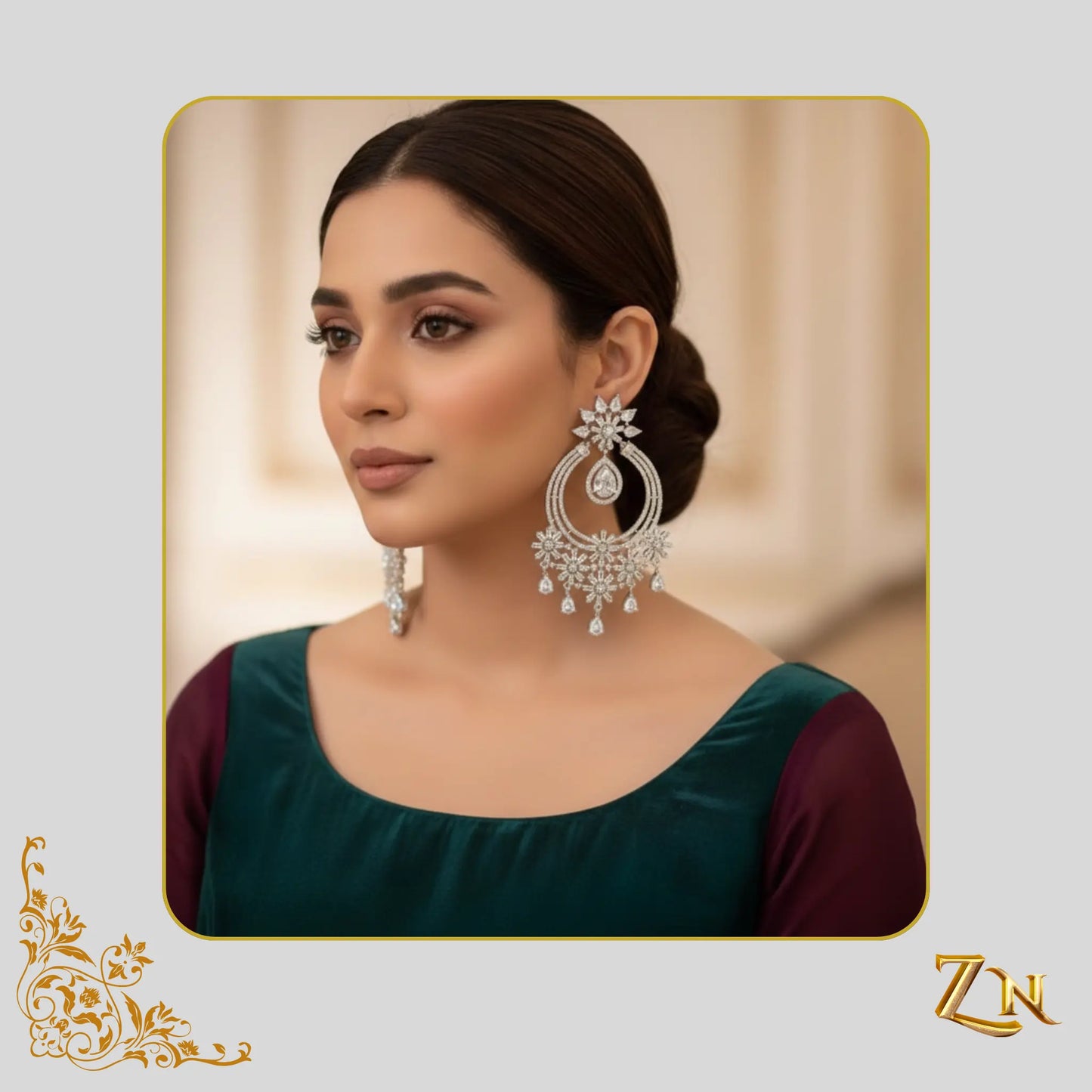 Real zircon earrings