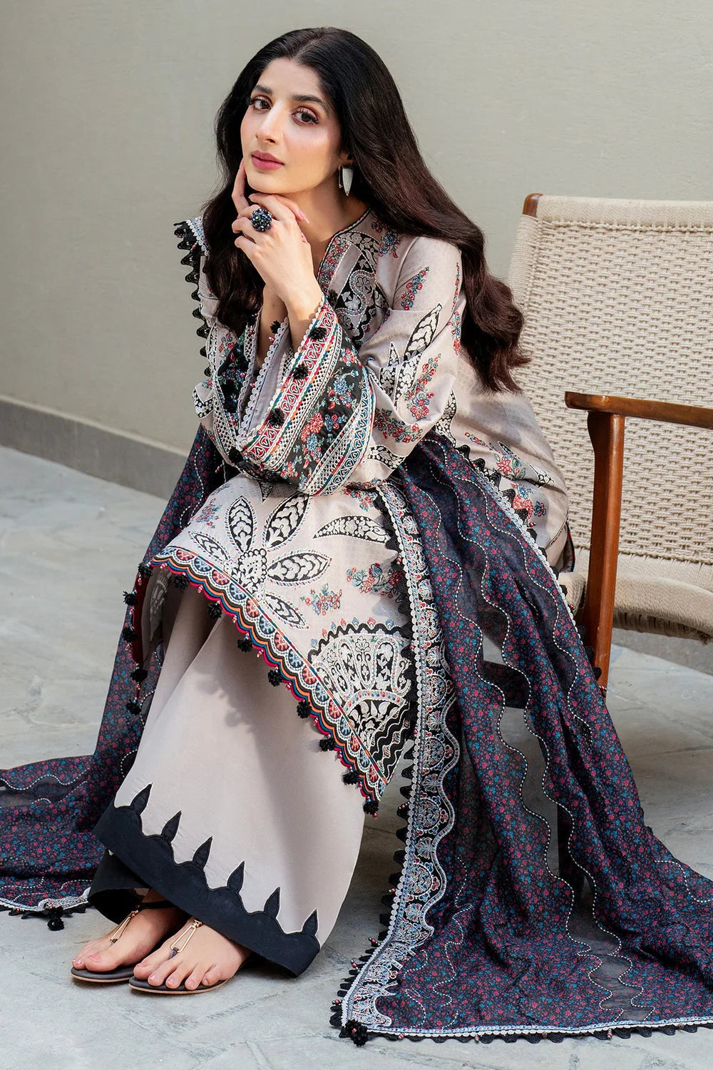 JAZMIN | SHAHKAR EID COLLECTION | EMBROIDERED LUXURY LAWN SL25-D7