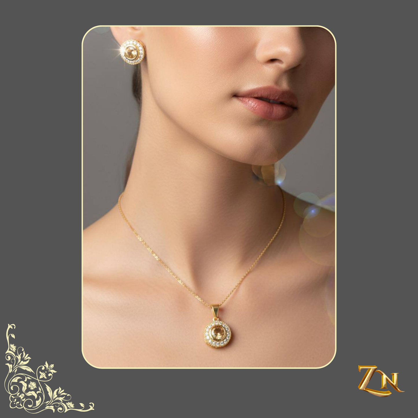 Zircon locket set