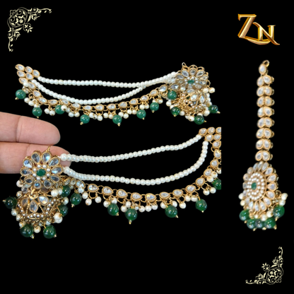 Kundan jhumka and teeka
