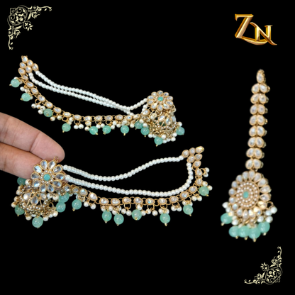 Kundan jhumka and teeka