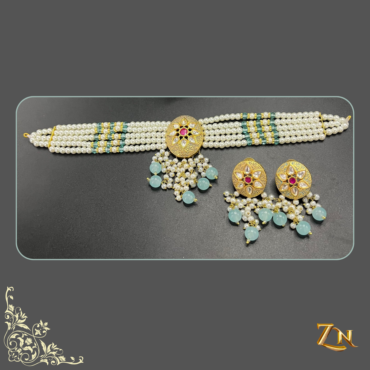 Indian Rajasthani Kundan choker set
