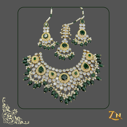 Gold plated furshi kundan set