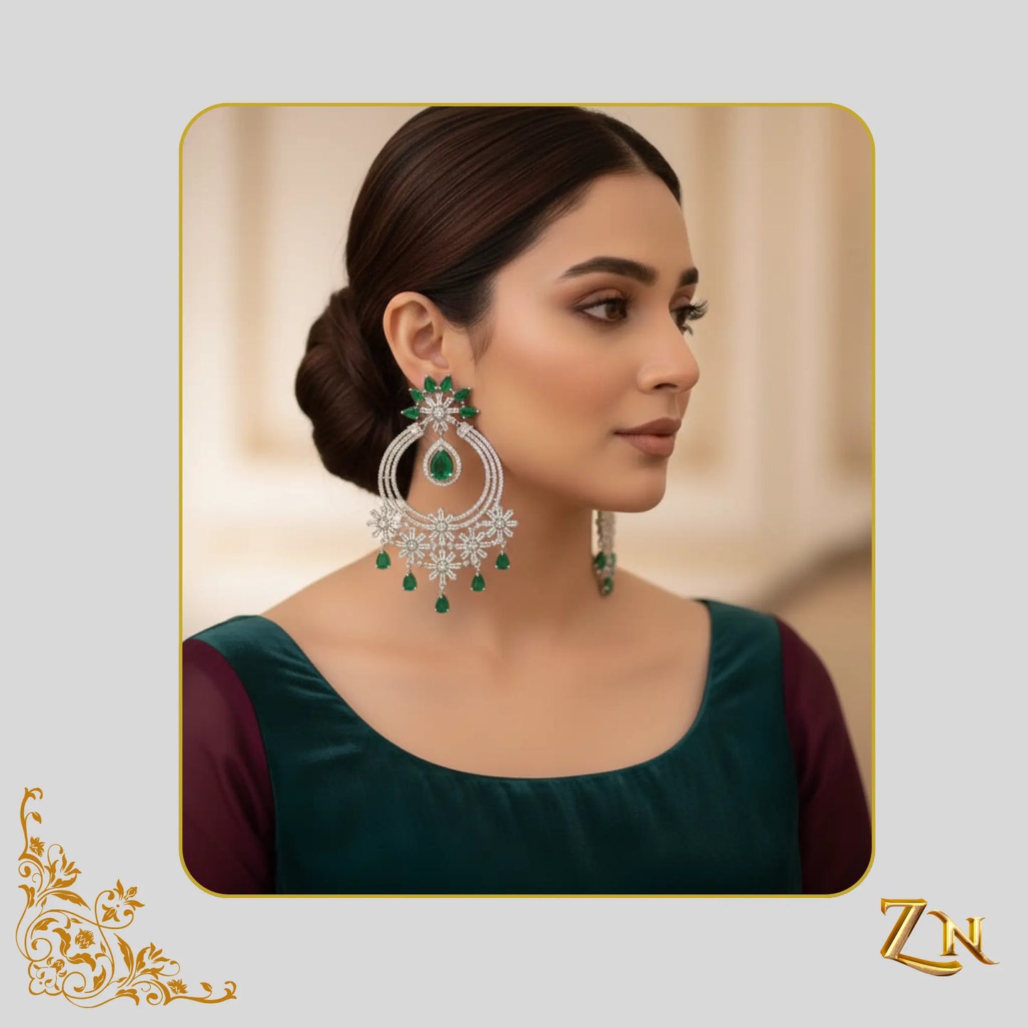 Real zircon earrings