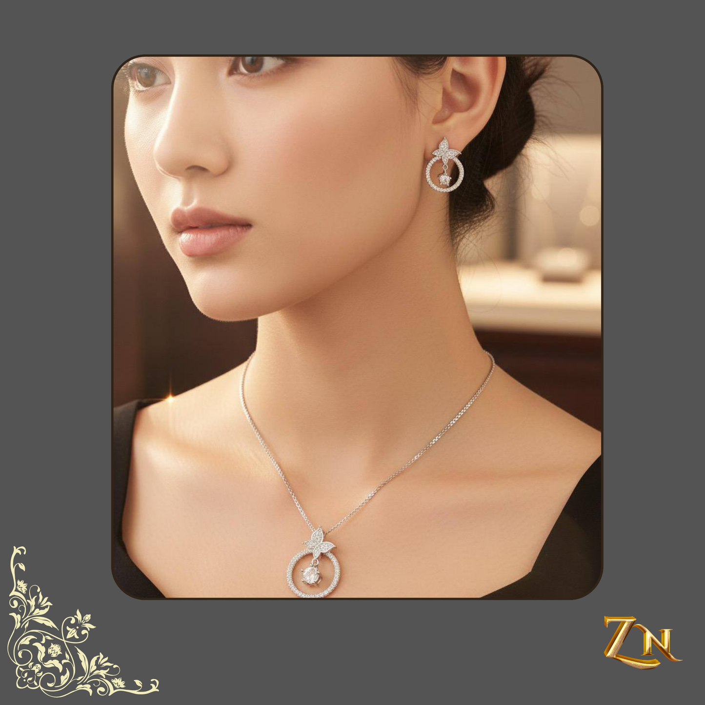 Zircon locket set
