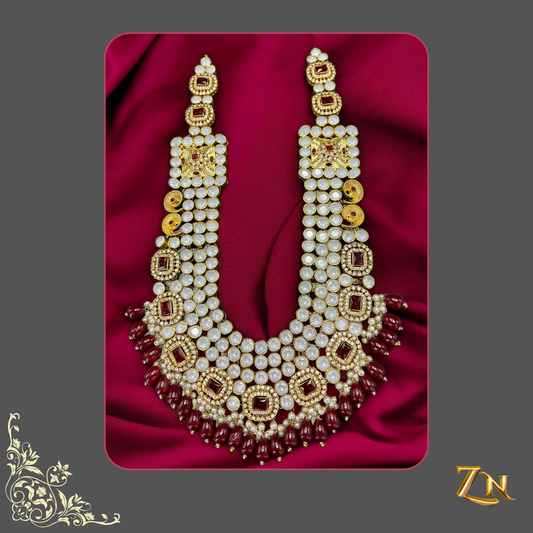 long necklace set with original kundan stones