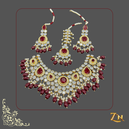 Gold plated furshi kundan set