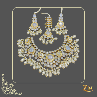 Gold plated furshi kundan set