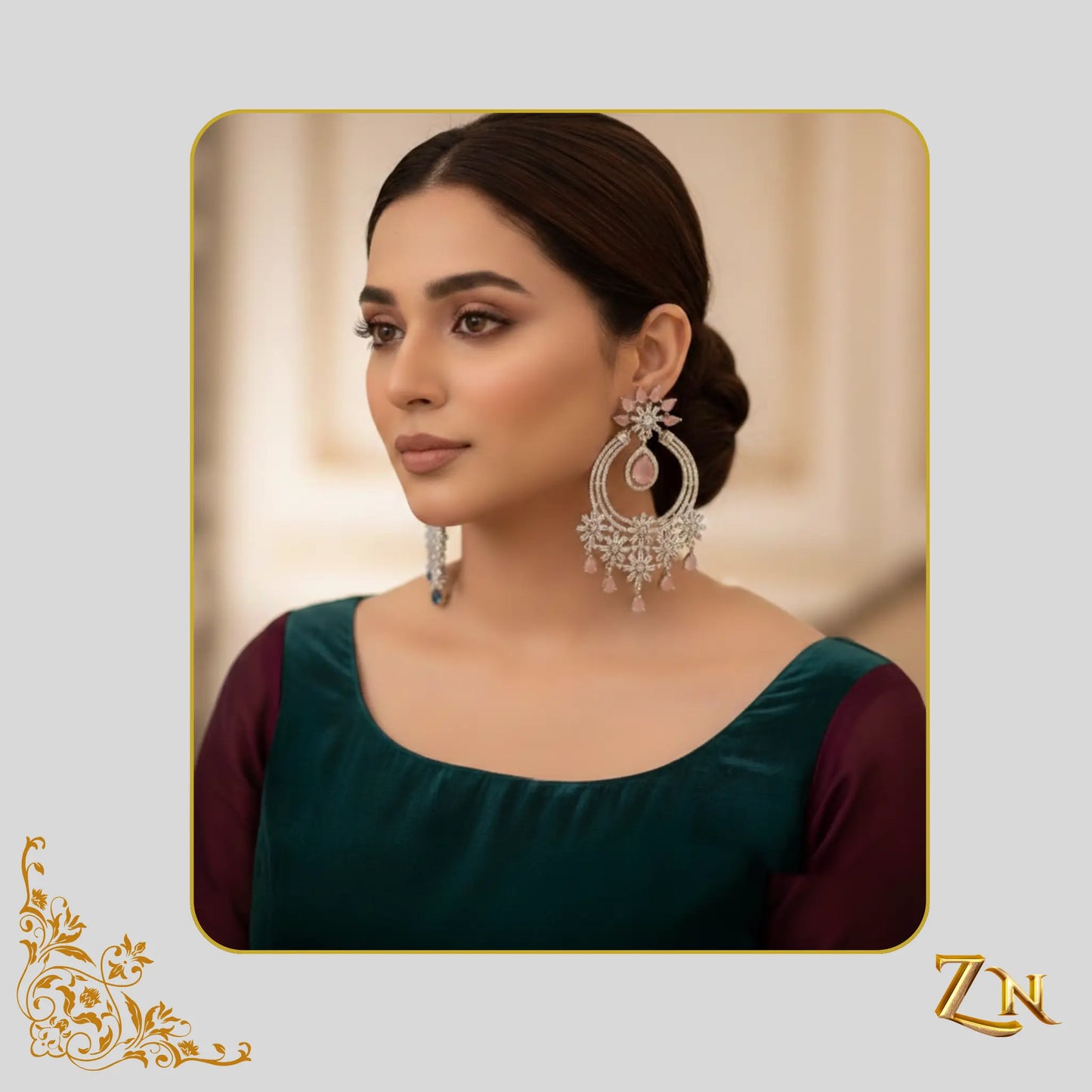 Real zircon earrings