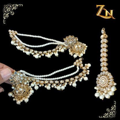 Kundan jhumka and teeka
