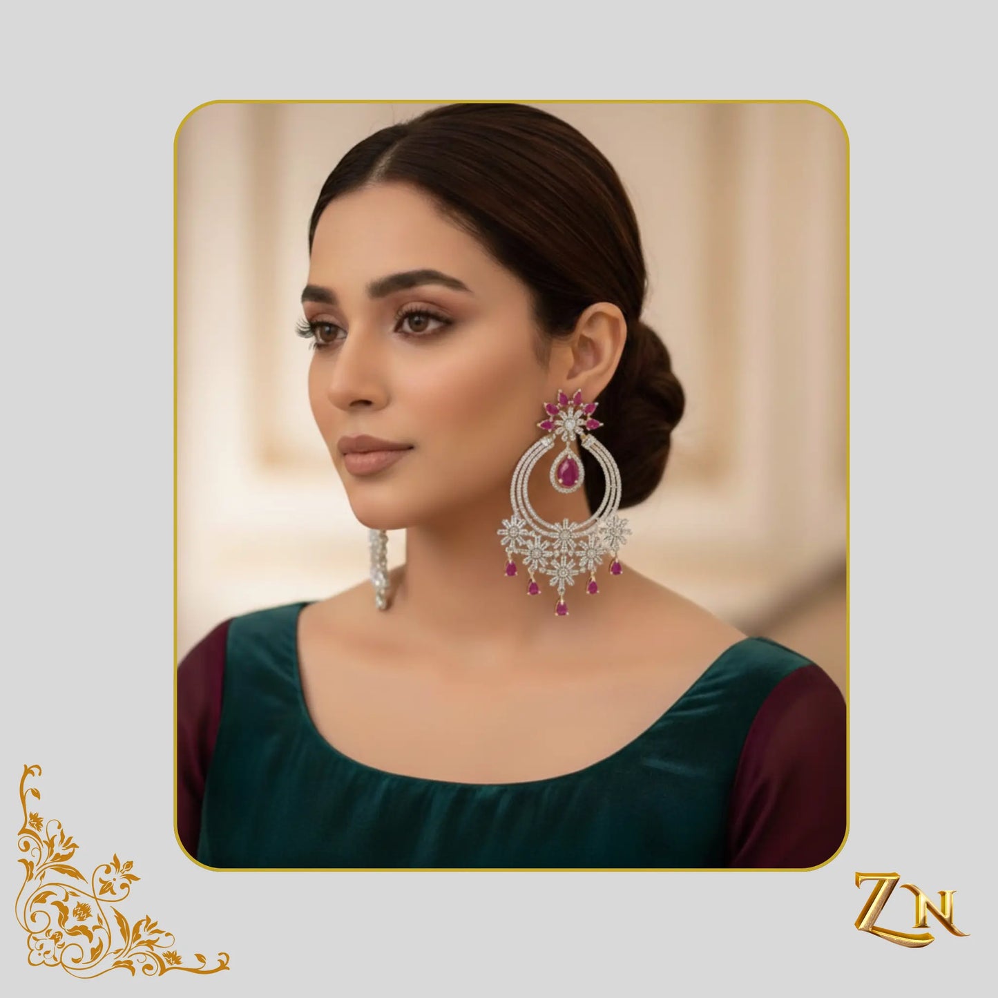 Real zircon earrings