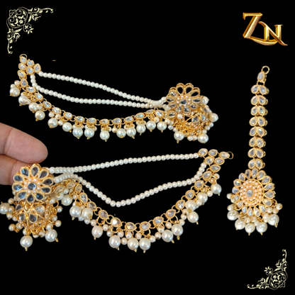 Kundan jhumka and teeka