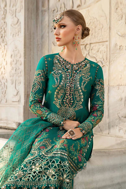 MARIA B | Sateen '24 | Embroidered Cotton Satin Suit | CST-805